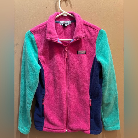 Vineyard Vines Color block multicolor full zip fleece jacket Size Small - Picture 2 of 8